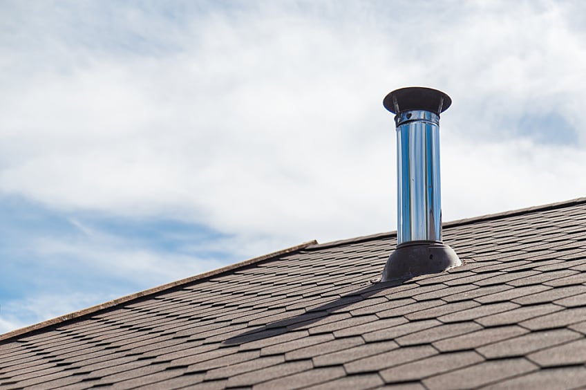 a 3-rab roof with roof flashing and penetration