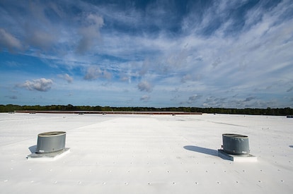 TPO Single Ply Roof and Sky