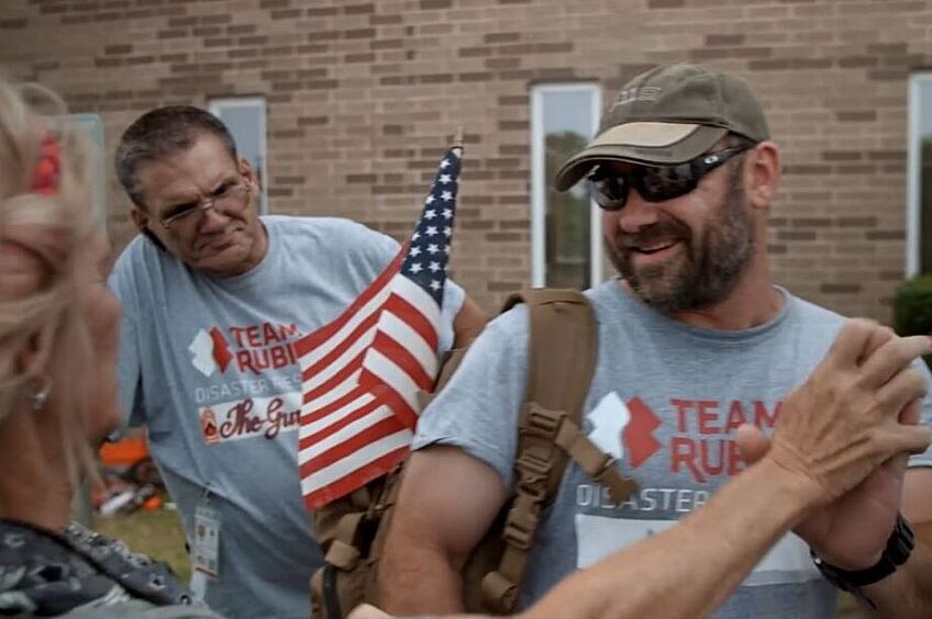 Team Rubicon and GAF rebuilding after a hurricane in Texas
