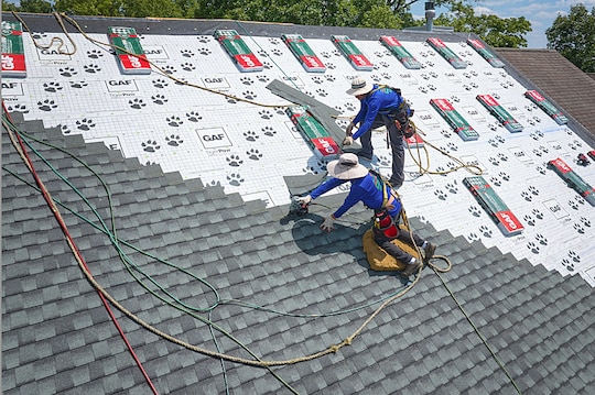 GAF Shingles being installed on a roof