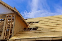 A house in mid-construction.