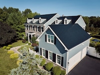 A house with a metal roof.