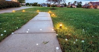 Sidewalk in Residential Neighborhood During Storm