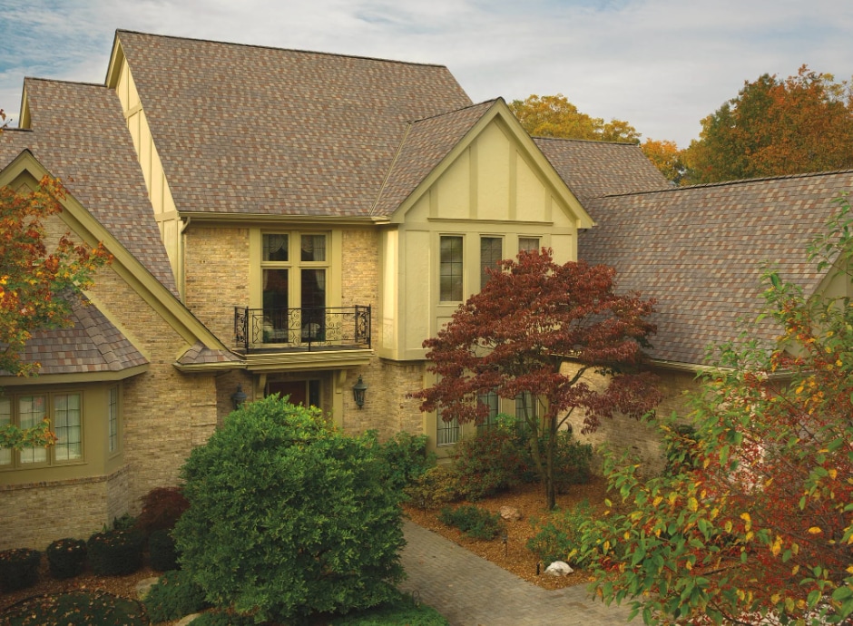timberline golden harvest shingles Golden Harvest shingles on a house