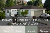 Close-up of a modern home featuring a cream gutter system and window, showcasing sleek architectural