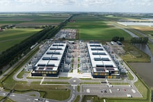 An aerial photo of a data center.