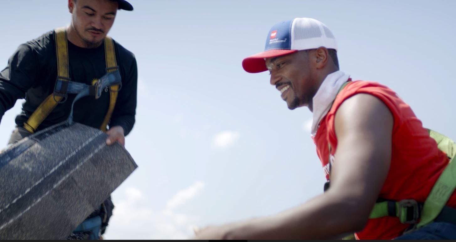 anthony mackie on a roof Anthony Mackie on a roof with Communiy Matters