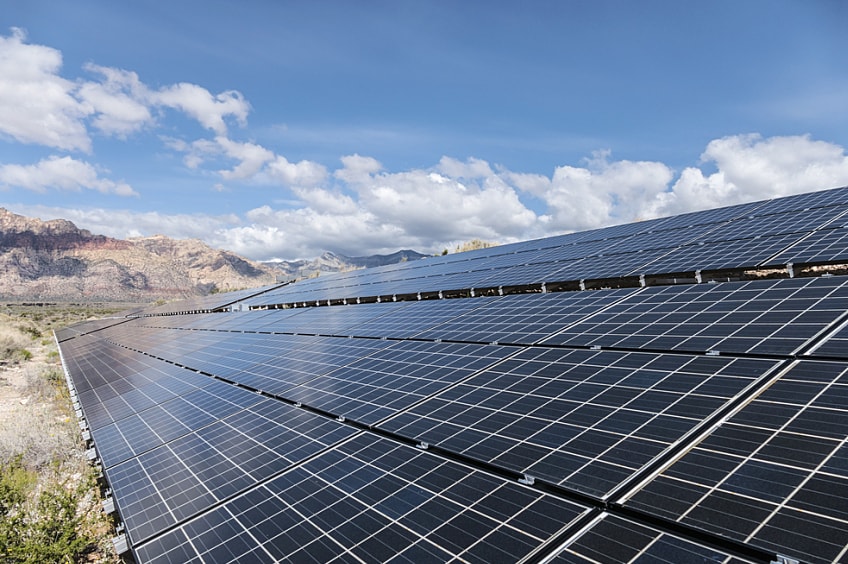 Solar panels in the desert