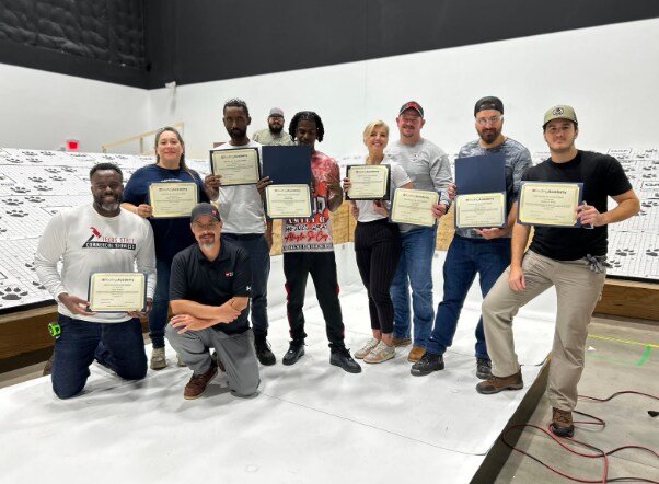 A proud GAF Roofing Academy class