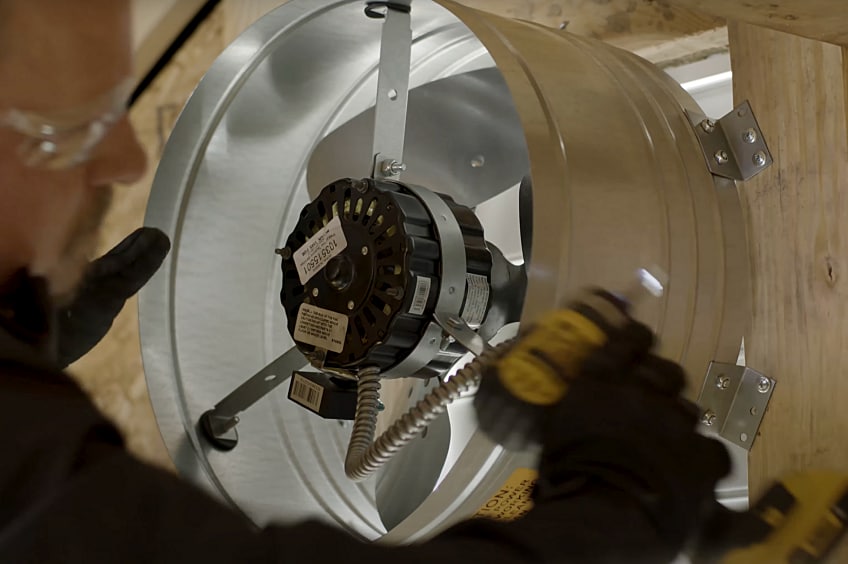 Installing a Master Flow® Power Attic Vent EGV6 ‑ Gable Mount