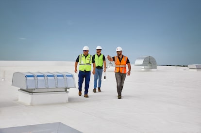 The roof of a commercial building.