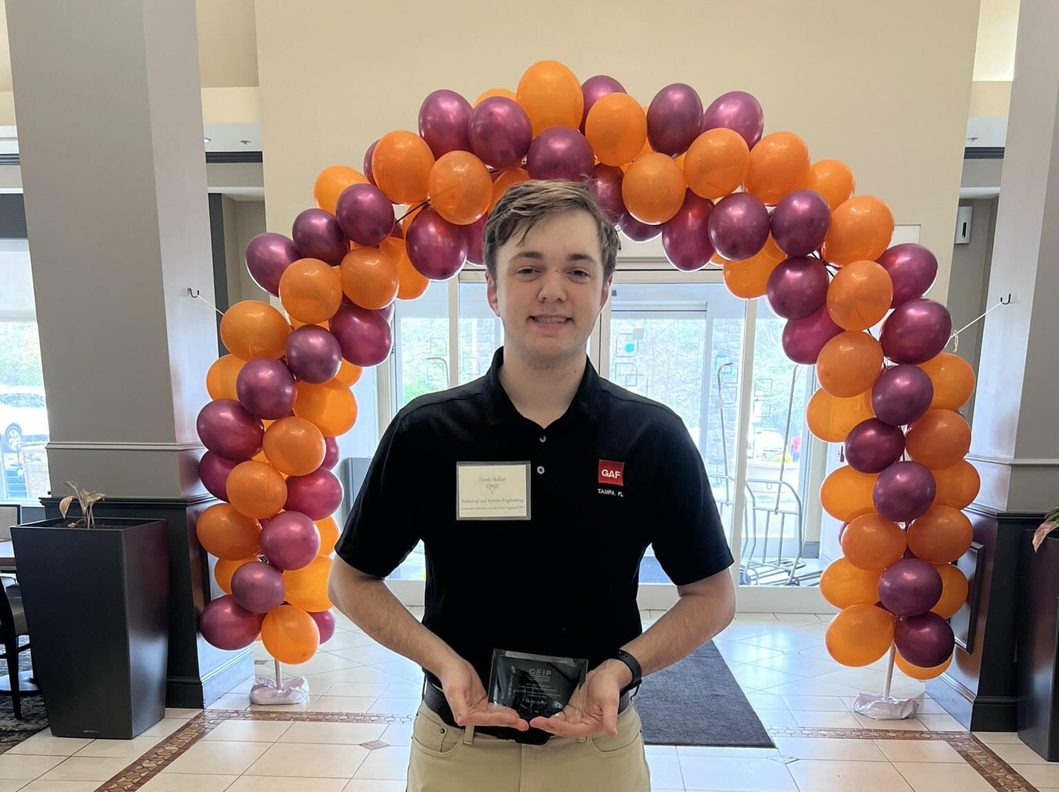 gaf co-op participant dante stellar receives an award GAF co-op participant Dante Stellar receives an award