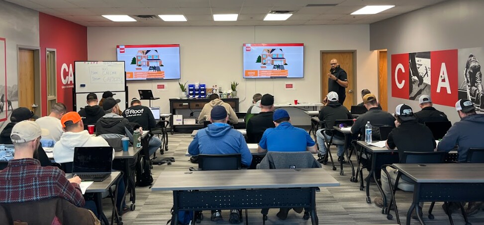 fortified contractor training Contractors learning at the FORTIFIED Roof Training