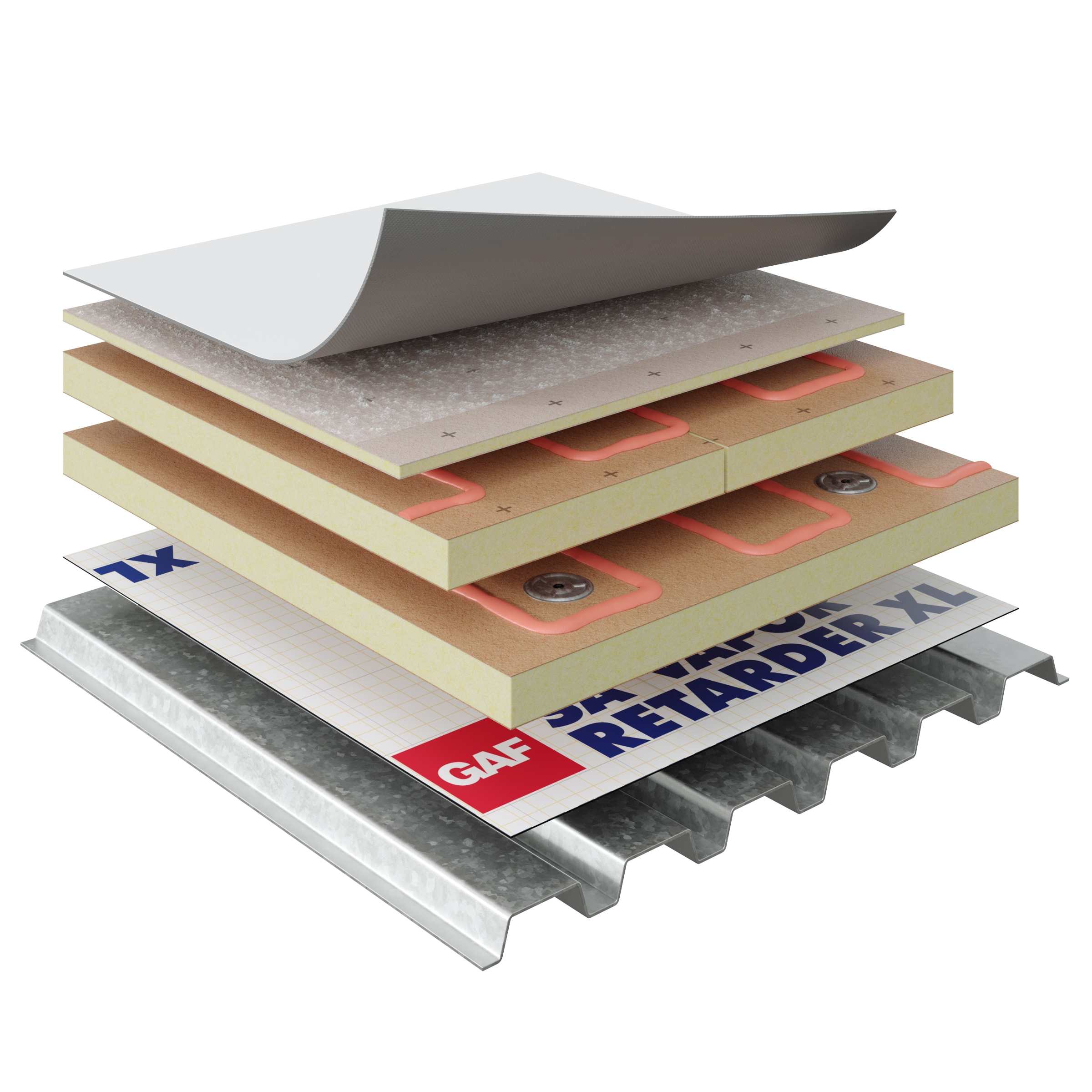 A hybrid attachment system combines the advantages of at least two single-ply roofing attachment methods