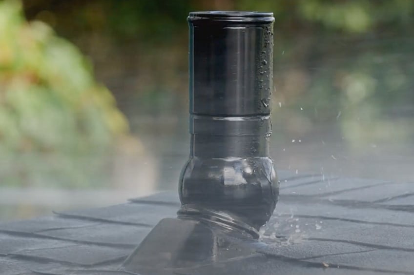 Damaged roof vent pipe