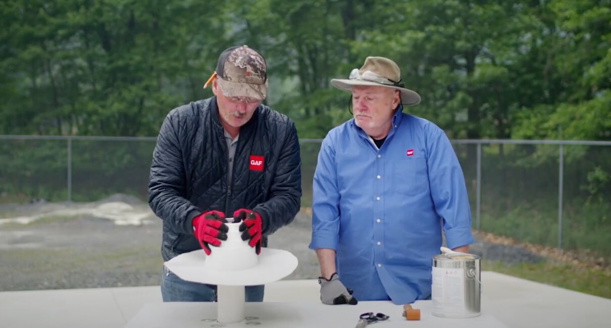 GAF's Roofing It Right Series, Dave & Wally provide an overview of GAF's EverGuard Self-Adhered Vent Boot. They show how this prefabricated accessory can save time and make installation easier.