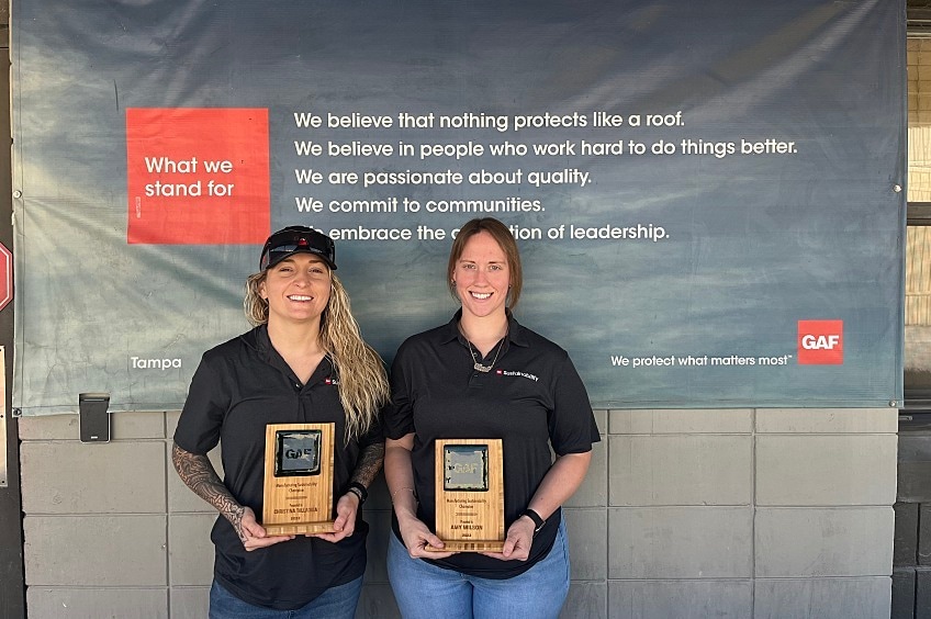 GAF Sustainability Award winners holding their award.